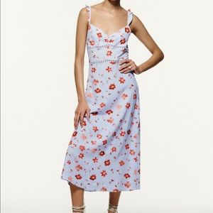 Zara Printed Linen Blend Floral Dress L
